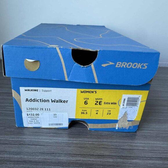 Brooks Women's Addiction Walker Lace-Up Shoes White Leather Size 6 Wide 2E $132 - Picture 12 of 12